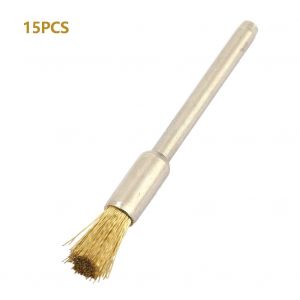 Lot de 15 mini-brosses a fil de cuivre pour meuleuse rotative (3 x 5 mm) - Neuf