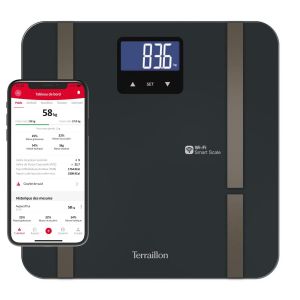 Master Form Ultra Balance Connectée Wi-Fi, Capacité 180 Kg, Imc, Grand Écran Lcd Rétro-Éclairé, Plateau Verre - Blanc - Neuf
