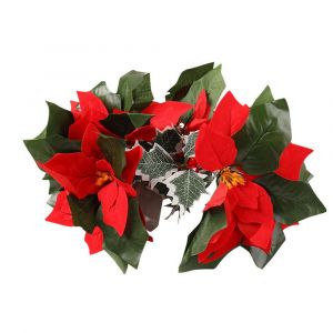 6m de No&euml;l Poinsettia Fleurs Guirlande D&eacute;corations, 40 LED Lumineux Artificiel de Velours Cha&icirc;ne de Lumi&egrave;res de petits fruits Rouges, de No&euml;l, Ornements pour l'Int&eacute;rieur d'une Chemin&eacute;e Ext&eacute;rieure D&eacute; - Neuf