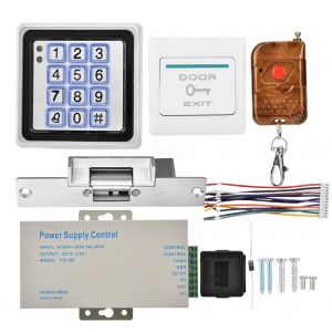 Kit de controle d'acces de porte RFID carre 065 avec bouton de sortie a telecommande sans verrouillage - Neuf