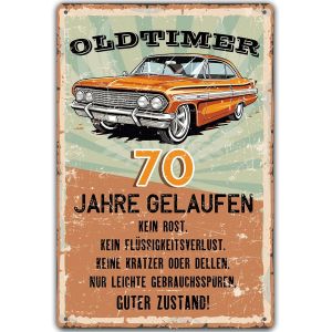 Kalanka-Plaque En Tôle Avec Inscription « 70 Ans » - Cadeau Pour Le 70e Anniversaire Homme - Plaque Amusante - Décoration D'anniversaire Amusante - Vintage - 20 X 30 Cm - Neuf