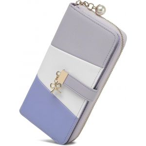 Portefeuille Long Pour Femme En Simili Cuir - Élégant Avec Fermeture Éclair, Compartiments Cartes Et Poche Téléphone Pour Noël Et Les Fêtes - Neuf