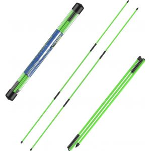 B&acirc;tons D'entra&icirc;nement De Golf,2pcs B&acirc;tons D'alignement De Golf En Fibre De Verre,Indicateur De Direction De B&acirc;ton Pliables &Agrave; 3 Sections,Avec Tube De Rangement,Pour La Pratique - Neuf