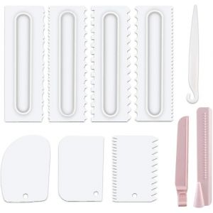Grattoir à gâteau Lot De 10 Paquets,Peigne De Décoration De Gâteau Et Glaçage Smoother-yuyu - Neuf