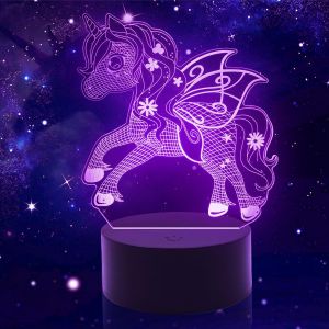 ERYI-Veilleuse Licorne Pour Enfants,Lampe Licorne Télécommande 16 Couleurs Changeant Dimmable,Decoration Chambre Fille Licorne Jouet Fille 4 5 6 7 8 9 10 11 Ans - Neuf