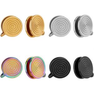 Kal-8pcs 4 Couleurs Boucles D'oreilles À Pression Pour Chéloïdes Boucles À Clips Spirale Boucles D'oreilles À Compression Acier Inoxydable Boucles D'oreilles Légères Sans Piercing Pour Femme - Neuf
