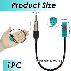 Adaptateur Antenne Autoradio Connecteur, Raccord Radio Voiture, Radio Voiture Universel C&acirc;ble Rallonge, pour Voiture St&eacute;r&eacute;o Audio HD, Prise Connecteur C&acirc;ble, Lecteur Multim&eacute;dia CD - Neuf