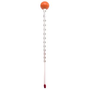 KAL-Thermomètre À Thé Analogique Pour Biberon 24 Cm 110° Avec Boule En Bois Orange - Neuf