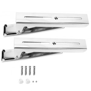 2Pcs Micro-ondes four support cuisine en acier inoxydable Micro-ondes four support Robuste pliable extensible support mural étagère - Neuf