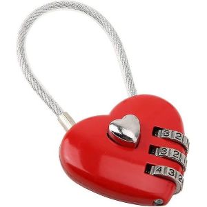 Charmant cadenas &agrave; code &agrave; 3 chiffres en forme de coeur - S&eacute;curit&eacute; &eacute;l&eacute;gante pour bagages, casiers et plus encore ! - Neuf