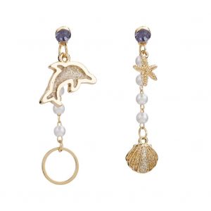 Boucles D'oreilles Pour Femme En Forme De Perle, De Coquillage, De Dauphin, D'etoile De Mer, Clou D'oreille E01704 - Neuf