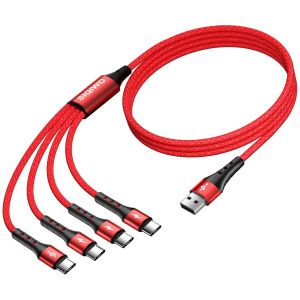 Thef-Câble Usb C, Qc 3.0 Câble Type C Charge Synchro Ultime Rapide Nylon Tressé Chargeur 4 Usb C Connecteur Pour Iphone 15/16, Samsung Galaxy S24 S23 S20 S10, Note 20, Huawei, Sony, Lg, Xiaomi-1.2m - Neuf