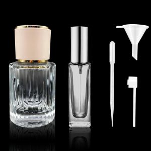 Flacons Et Vaporisateurs Vides Pour Remplir 30ml/10ml, 2 Pièces D'eau D'encens Vides Pour Voyage Vaporisateur Verre Bouteille De Rond Vintage Vaporisateur Avec Gouttes D'entonnoir Et Longue Buse - Neuf