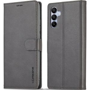 Mdy-Coque Pour Samsung Galaxy A35 5g, Etui Coque Clapet À Rabat Portefeuille Cuir Avec Porte Carte Magnétique Support Case Housse Protection Flip Cover Étui Coque Pour Samsung Galaxy A35 5g,Gris - Neuf