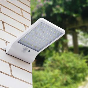 Lampe Solaire D'extérieur Blanche À 48 Led Avec Détecteur De Mouvement, Intensité Variable, Télécommande Sans Fil, Étanche, Pour Porte, Couloir, Patio, Noir, Sans Ple - Neuf