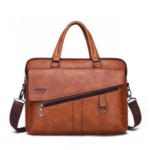 Guitar EP BULUO-Sac d'ordinateur en croûte de cuir pour homme,sacoche d'affaires vintage,fourre-tout pour médecin et avocat,14 pouces - 8005 Orange - Neuf