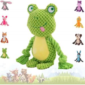 Jouet Couineur Pour Chien Avec Papier Froiss&eacute;-Jouet En Peluche &Agrave; M&acirc;cher Pour Chien-Jouet Intelligent Pour Petits Chiens-Jouet Couineur Pour Chien Interactif (Grenouille Verte) - Neuf