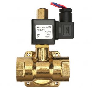Electrovanne electrique G1"" normalement ouverte en laiton pour eau et air 0-1,6 Mpa 232 psi (CA 220 V) - Neuf