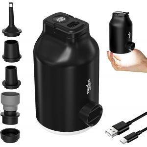 Letnerny-Pompe À Air Électrique Pour Matelas Lits Gonflable, Sacs De Rangement Sous Vide ¿ Mini Portable, Rechargeable, Gonflage & Dégonflage Rapide Avec 5 Buses, Lumière Led, Arrêt Auto Pour Bouées - Neuf