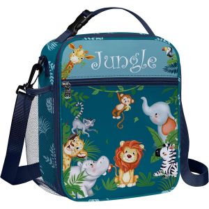 Sac Isotherme Repas Enfant Fille Gar&ccedil;on Vert Animaux Petit Sac &Agrave; Lunch Isol&eacute; Sac Isotherme Bebe - Neuf