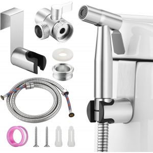 JGD-Douchette &agrave; main pour robinet de lavabo, kit de douche en acier inoxydable avec raccord, tuyau et support pour le toilettage du corps, pour le bain des animaux de compagnie et le nettoyage - Neuf