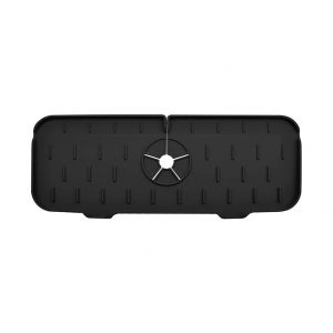 Tapis de robinet en silicone pour &eacute;vier de cuisine, r&eacute;cup&eacute;rateur d'&eacute;claboussures - Noir - Neuf