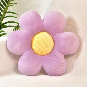 Sjzg-Coussin D&eacute;coratif Violet Avec Marguerites, Coussin De Sol Mignon, Coussin D&eacute;coratif Pour Chambre &Agrave; Coucher, Canap&eacute;, Chaise, 38 Cm (Violet) - Neuf