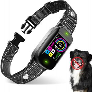 Chenquansarl-Collier De Formation Pour Chiens, Anti Aboiement Chiens, Équipé De Modes Son/Vibration/Vibration Forte, Étanche Ip67, Reconnaissance Des Aboiements, Rechargeable, Pour Chien De Toutes Ta - Neuf