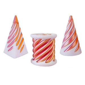 Lot de 3 sculptures en forme de c&ocirc;ne en spirale, pyramide impossible, imprim&eacute;es en 3D, figurine cylindrique en spirale - Yvan - Neuf