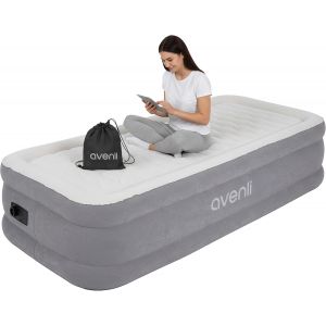 Ulteronixshop-Matelas Gonflable Lit Electrique autogonflant 1 Place 191x99x46cm Lit d'appoint avec Pompe int&eacute;gr&eacute;e Hauteur de Couchage Extra &eacute;lev&eacute;e Surface floqu&eacute;e pour Camping et Maison - Neuf