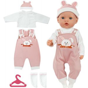 KALANKA-Vêtements De Poupée, Poupée Accessoires pour Poupées Vêtements De Poupée 14-18"", Taille 35-45 Cm pour Poupées-poupée Non Incluse (Salopette - Lapin) - Neuf