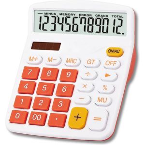 Calculatrices de Base Bureau Batterie solaire Double Alimentation Calculatrice financi&egrave;re d&eacute;di&eacute;e Multifonctionnel Calculatrice de Bureau &agrave; 12 Chiffres avec Fonction Standard - Neuf