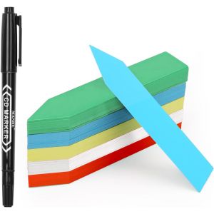 Lot De 100 Étiquettes Pour Plantes-En Plastique-Avec 1 Marqueur Pour Écrire-Résistantes Aux Intempéries-Pour L'extérieur-10 X 2 Cm (Couleur) - Neuf