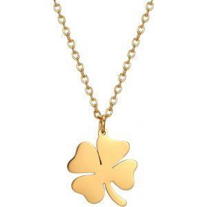 Kal-Collier Pendentif Trèfle À Quatre Feuilles Colliers De La Saint-Patrick Charm Trèfle En Forme De C?ur Amulette Irlandaise Porte-Bonheur Bijoux En Cadeaux Pour Femmes Filles - Neuf