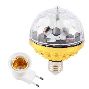Boule Tournante Colorée Lumière DJ Cristal RGB Lumière de Fête Boule Disco LED RGB Lampe De Fête Stroboscopique Ampoule Boule Rotative Avec Douille - Neuf