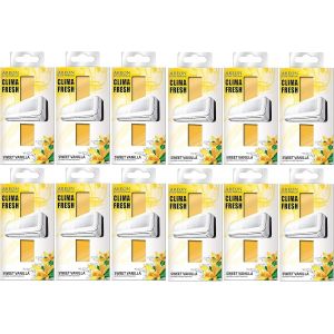 Clima Fresh D&eacute;sodorisant Maison Vanille Douce Climatiseur Rafraichisseur d Air Sweet Vanilla Lot de 12 - Neuf