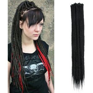 Ershi-24 Pouces 20 Brins/Paquet Extensions De Dreadlocks Synthétiques Minces 0,6 Cm Cheveux Tressés Au Crochet Dreads Douces Dread[2 - Neuf