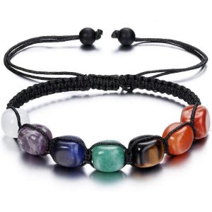 7 Chakra Guérison Cristal Bracelet Femmes Pierres Précieuses Naturelles Yoga Reiki Chakras Perles De Pierre - Neuf