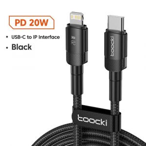 Toocki Usb Type C Câble Charge Rapide Usb C Chargeur Cordon Pour Iphone 15 14 13 12 11 Huawei P40 P30 Realme Oppo Oneplus Batterie Externe-0,5 M-C To L Black - Neuf