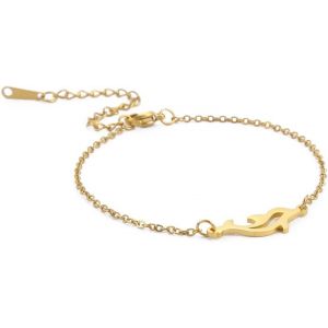 Eryi-Bracelet Loup Bracelet Renard Dauphin Cire Corde Chaîne Bracelet Acier Inoxydable Bijoux Animaux Pour Femmes - Neuf
