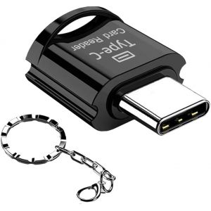 Lecteur de Carte Micro SD/TF,Lecteur de Carte USB C,Lecteur de Carte mémoire USB C vers Micro SD SDHC SDXC,Compatible pour iPhone 15,Windows Lixus,Samsung Galaxy,MacBook,avec Porte-clés - Neuf