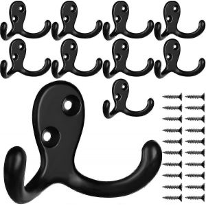 Paquet de 10 Duty Double Coat Crochet avec 20 vis Crochet utilitaire rétro Double Coat Hook - Neuf