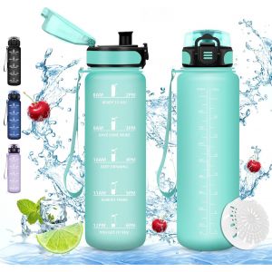 Shiba-Bouteille D'eau, Gourde 500ml/1l/1.5l, Sans Bpa, Étanche & Réutilisable, Bouteille D'eau Avec Marqueur De Temps Et Filtre, C[6 - Neuf