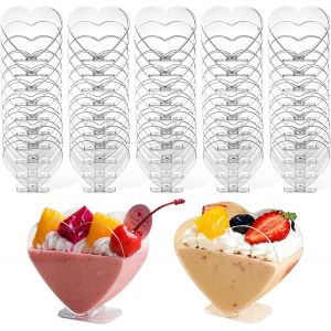 Lot De 50 Mini-Tasses C?ur 120 Ml &iquest; Plastique Ps - Neuf