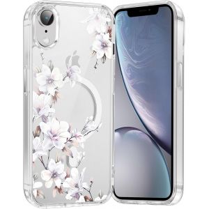 Eryi-Coque Magnétique Pour Iphone Xr 6,1"", Compatible Avec Magsafe, Transparente Fille Etui Avec Aesthetic Motif Fleur Dessin, Souple Silicone Mince Tpu Case Antichoc Protection Housse Cover, 05 - Neuf