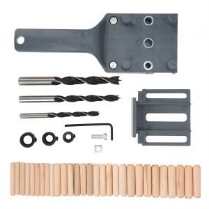 XYONG Guide de percage droit pour menuiserie, 38 pieces/ensemble, localisateur de trou, outils a main, gris - Neuf