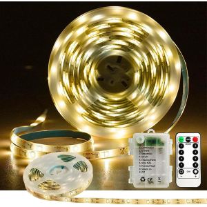 Ruban Led 4m,Bande Led Avec 8 Modes,Led Ruban Lumineuse Flexible Avec Minuteur Télécommande,Alimenté Par Batterie,Pour Decoration Chambre,Gaming Room,Cuisine,Bureau.[Q124] - Neuf