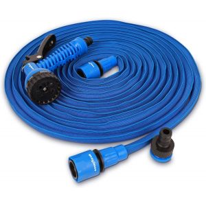 NouvelHorizonstore-Manguera extensible 30m con Pistola de riego en 7 posiciones. Flexible para uso en jard&iacute;n. Tejido entrelazado de alta densidad. Anti torsi&oacute;n y ligera. Conectores r&aacute;pidos &iquest;&iquest;&iquest; &iquest;&iquest;&iquest; - Neuf