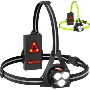 Subzonal-500lm Lampe Running, Lampe Course A Pied Avec Led R&eacute;glable &Agrave; 120&deg;, Bandes R&eacute;fl&eacute;chissantes &Agrave; 360&deg;, &Eacute;tanche Ipx65, Lumiere Pectorale Running Usb Pour Course/Marche/V&eacute;lo, Sports Ext&eacute;rieur - Neuf