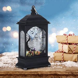 Hjlian Lanterne Led Vintage En Forme De Chateau De Citrouille Pour Halloween, Veilleuse, Decoration De Fete A Suspendre (Citrouille) - Neuf